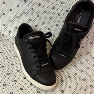 Valentino Black Leather Sneakers